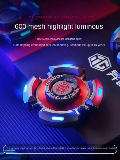 Metal Finger Fidget Spinner With Luminous Light